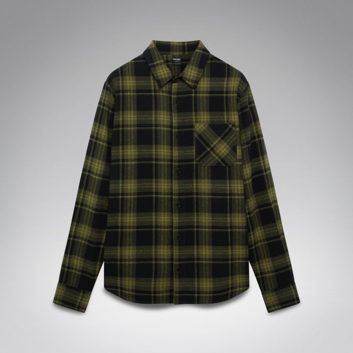 Oakley Podium Plaid Long Sleeve Flannel – Deep Oli/Black/Cac Check