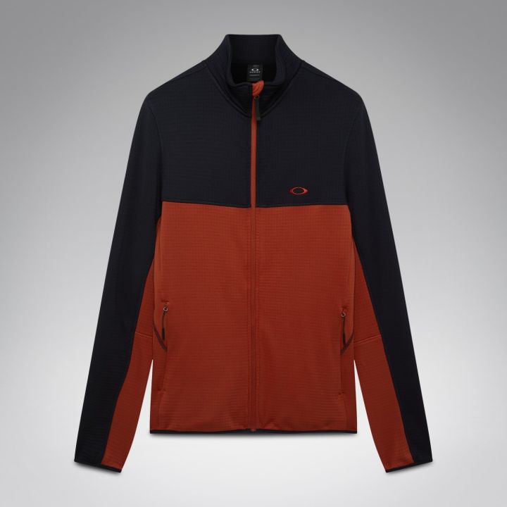 Oakley Canopy Full Zip Sweatshirt – Blackout/Flame Red