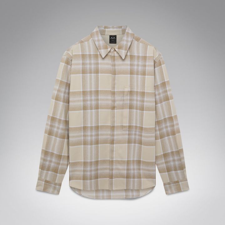 Oakley Oak Plaid Long Sleeve Shirt – Pebble/Mist/White Check