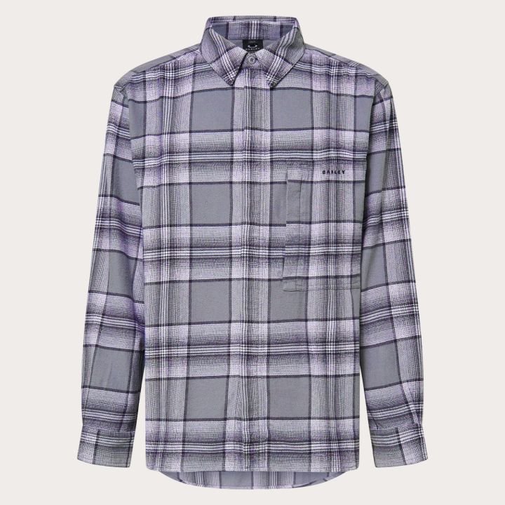 Oakley Oak Plaid Long Sleeve Shirt – Cement/Graphite/White