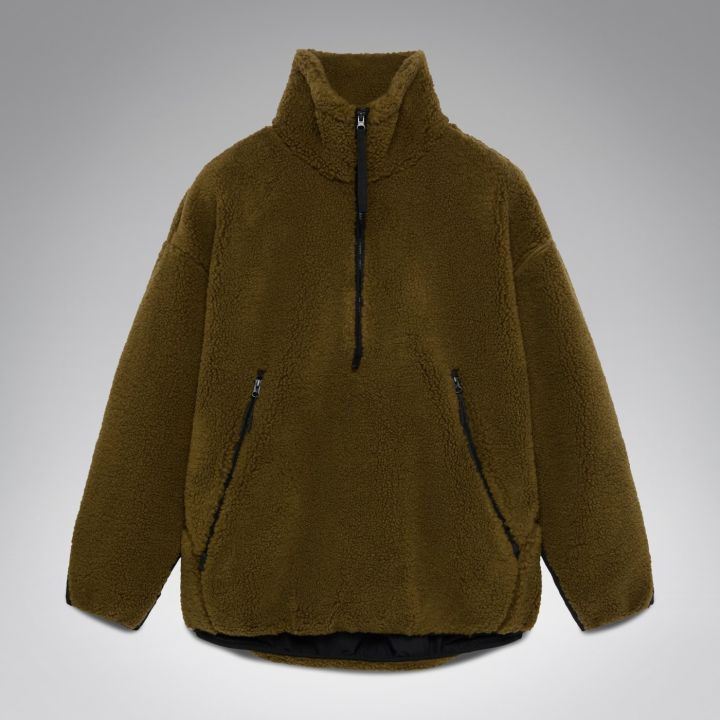 Oakley Snowdrift Quarter Zip Sherpa – Army Green