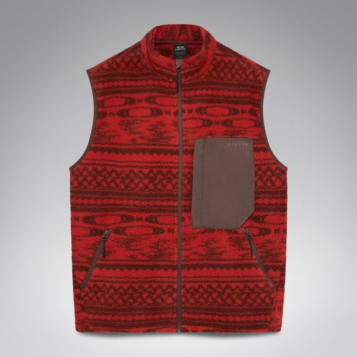 Oakley Snowdrift Sherpa Vest – Mntn Pat Flm Red/Drk Umb