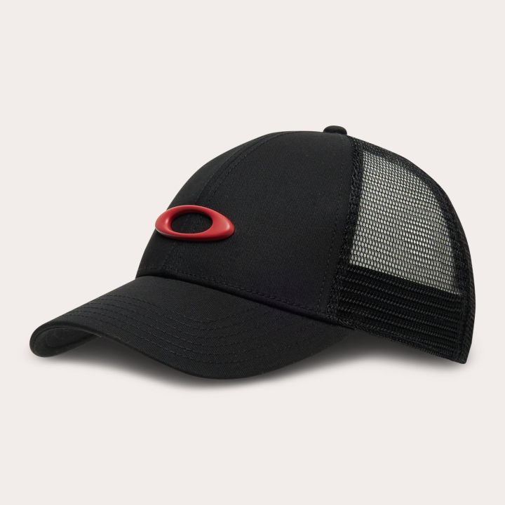 Oakley Trucker Ellipse Hat – Pitch Black/Flame Red