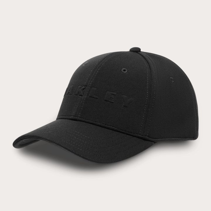 Oakley Bark Embossed Hat – Pitch Black/Flame Red